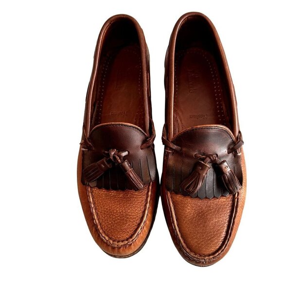 Allen Edmonds Nashua Loafer Mens Size 9  Brown Leather Rubber Sole Tassel - Picture 1 of 16